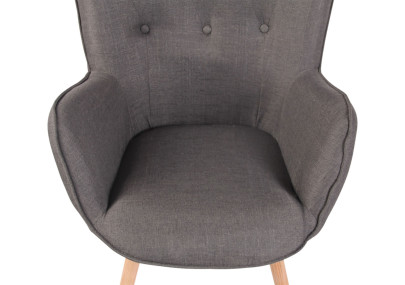 Chaise longue Ashford en tissu naturel gris foncé