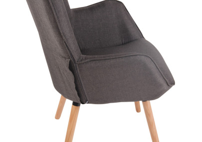 Poltrona lounge Ashford in tessuto grigio scuro,natura