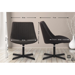 Chaise longue Granby, gris foncé