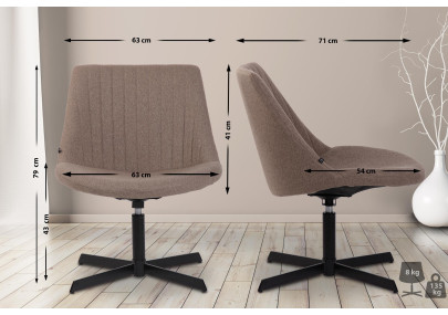 Sedia da Lounge Granby Tortora