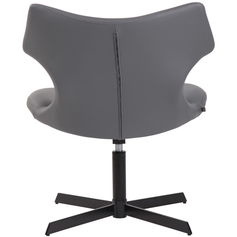 Sedia da lounge Welland in similpelle grigio