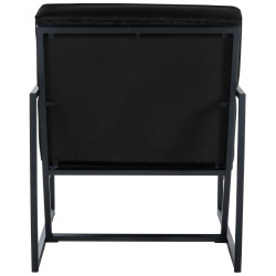 Fauteuil de salon en velours Avon, noir