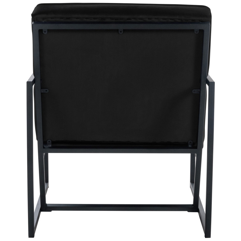 Fauteuil de salon en velours Avon, noir