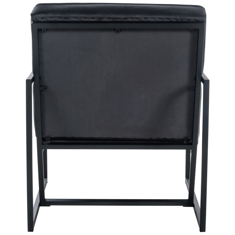 Fauteuil de salon en velours Avon, gris