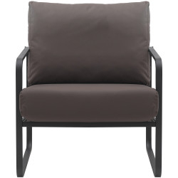 Fauteuil Manea en similicuir marron
