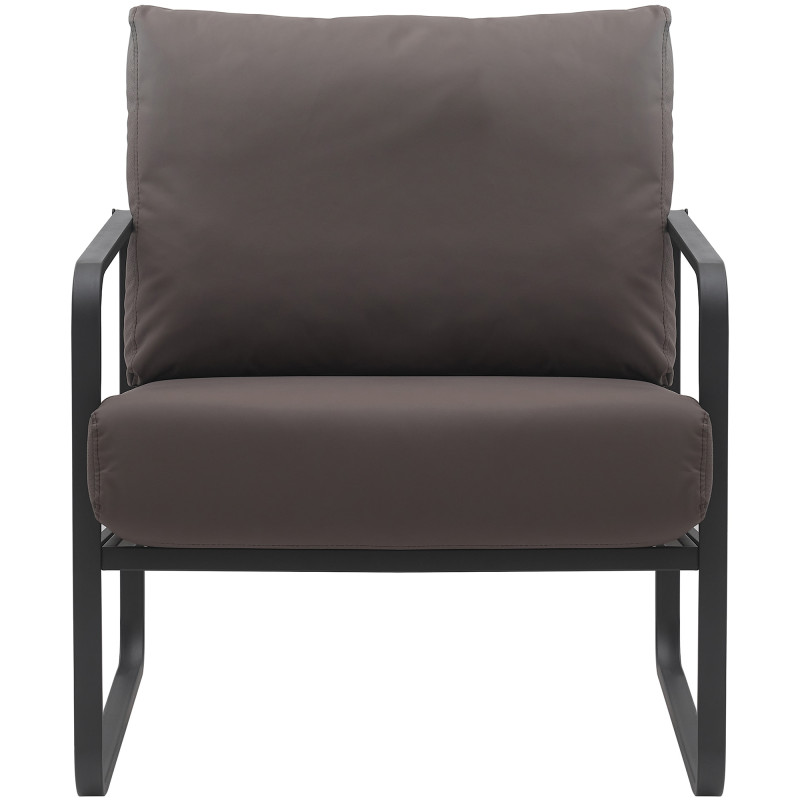 Fauteuil Manea en similicuir marron