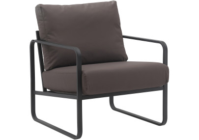 Fauteuil Manea en similicuir marron