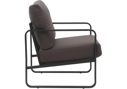 Sillón Manea en polipiel o tela Marrón,Simil cuero