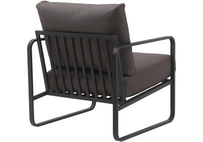 Fauteuil Manea en similicuir marron