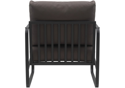 Fauteuil Manea en similicuir marron