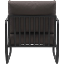 Fauteuil Manea en similicuir marron