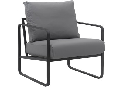 Sillón Manea en polipiel o tela Gris,Simil cuero