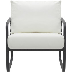 Chaise longue Manea en similicuir blanc
