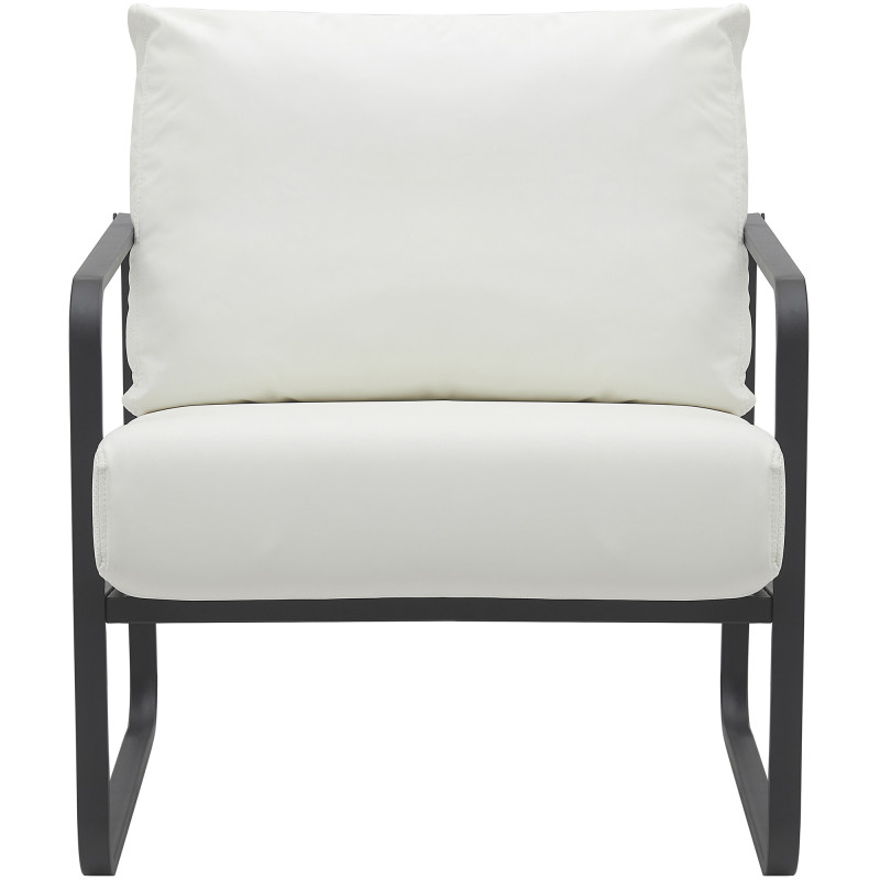 Chaise longue Manea en similicuir blanc