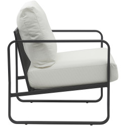 Chaise longue Manea en similicuir blanc