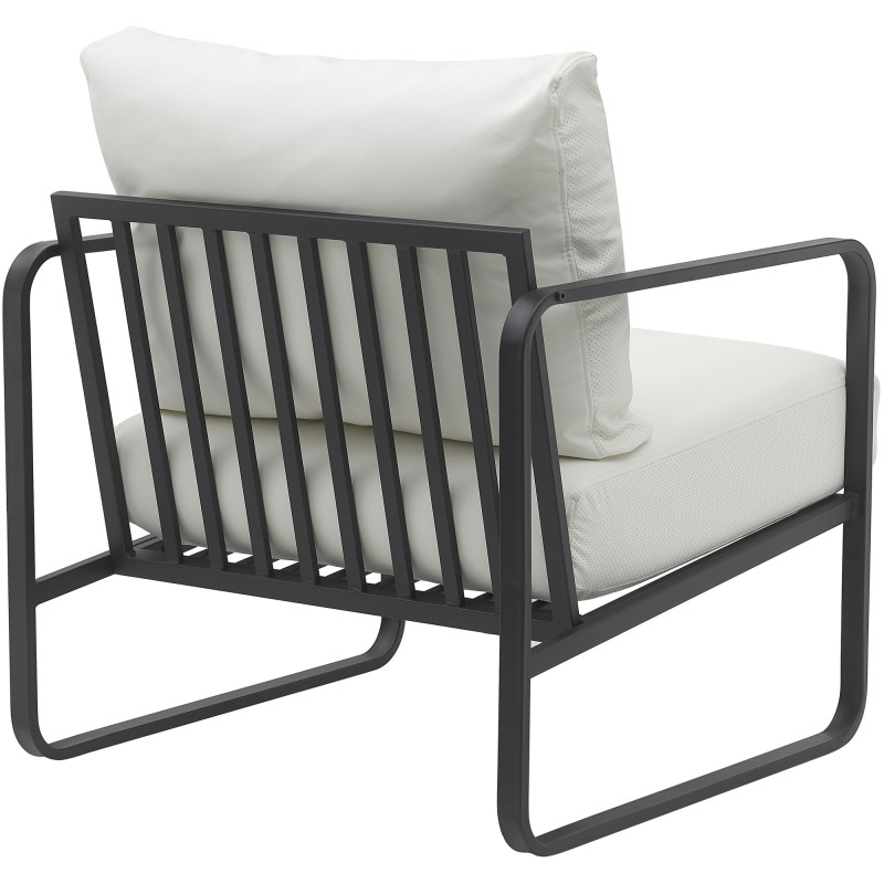 Chaise longue Manea en similicuir blanc