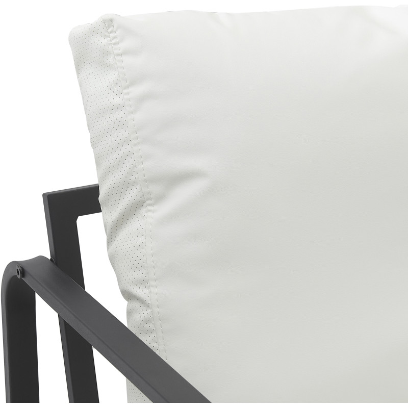Chaise longue Manea en similicuir blanc