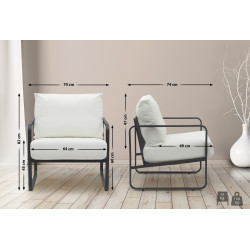 Chaise longue Manea en similicuir blanc