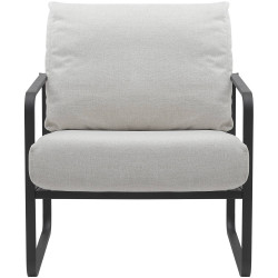 Chaise longue Manea en tissu crème