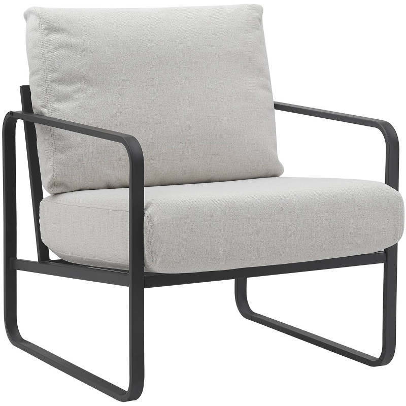 Chaise longue Manea en tissu crème