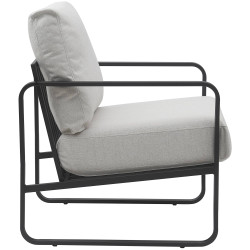Chaise longue Manea en tissu crème
