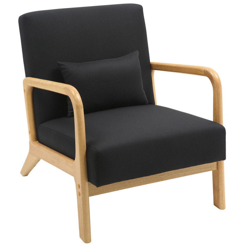Sillón Hibbing con tapizado de tela Negro