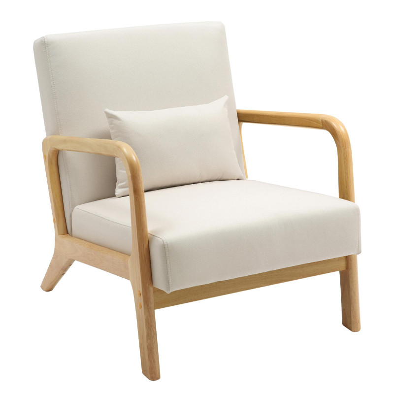 Fauteuil Hibbing, tissu crème