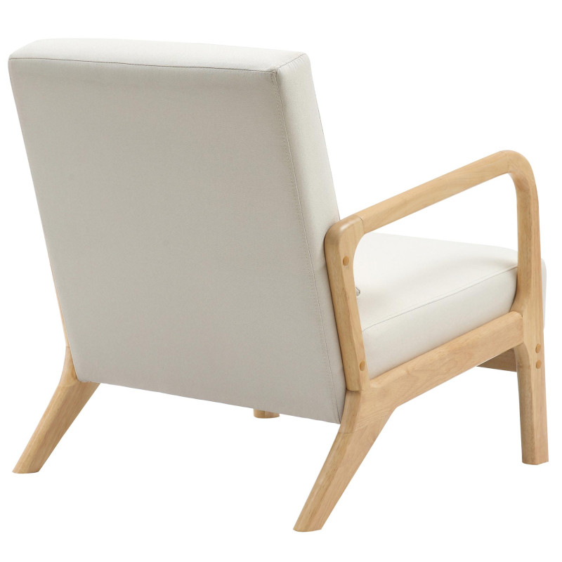 Sillón Hibbing con tapizado de tela Crema