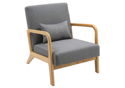 Sillón Hibbing con tapizado de tela Gris claro