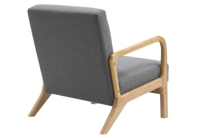 Fauteuil Hibbing, tissu gris clair