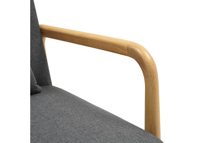 Sillón Hibbing con tapizado de tela Gris oscuro