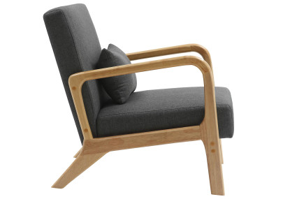 Fauteuil Hibbing, tissu gris foncé