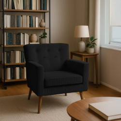 Fauteuil Kioni Cord, noir