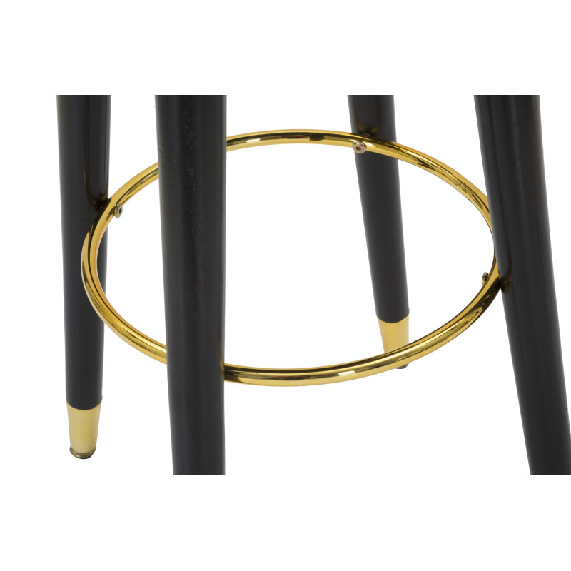 Tabouret de bar PARIS gris or – Finition dorée et allure Glamour irrésistible