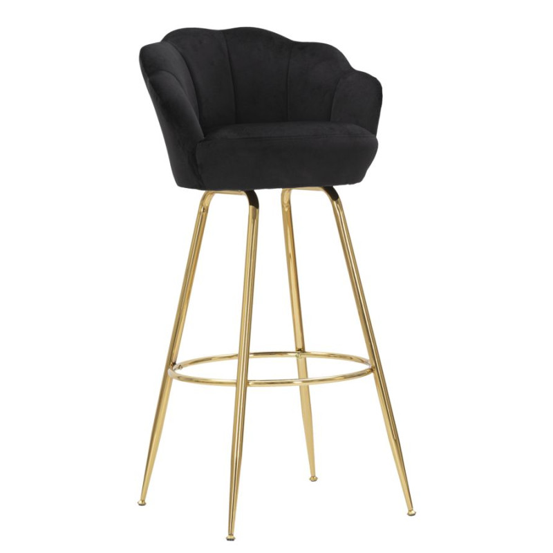 Tabouret de bar VIENNA noir – Design Glam Chic et assise haut de gamme