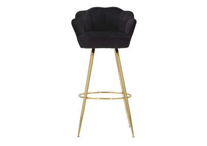 Tabouret de bar VIENNA noir – Design Glam Chic et assise haut de gamme