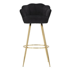 Tabouret de bar VIENNA noir – Design Glam Chic et assise haut de gamme
