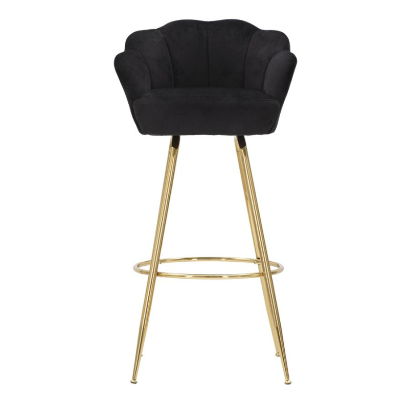 Tabouret de bar VIENNA noir – Design Glam Chic et assise haut de gamme