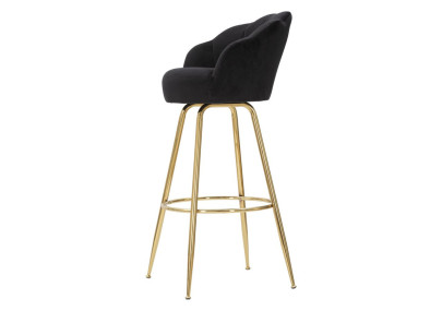 Tabouret de bar VIENNA noir – Design Glam Chic et assise haut de gamme