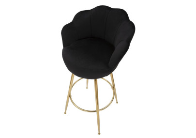 Tabouret de bar VIENNA noir – Design Glam Chic et assise haut de gamme