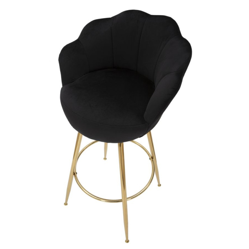 Tabouret de bar VIENNA noir – Design Glam Chic et assise haut de gamme