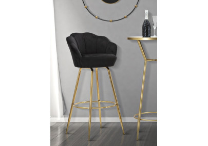 Tabouret de bar VIENNA noir – Design Glam Chic et assise haut de gamme