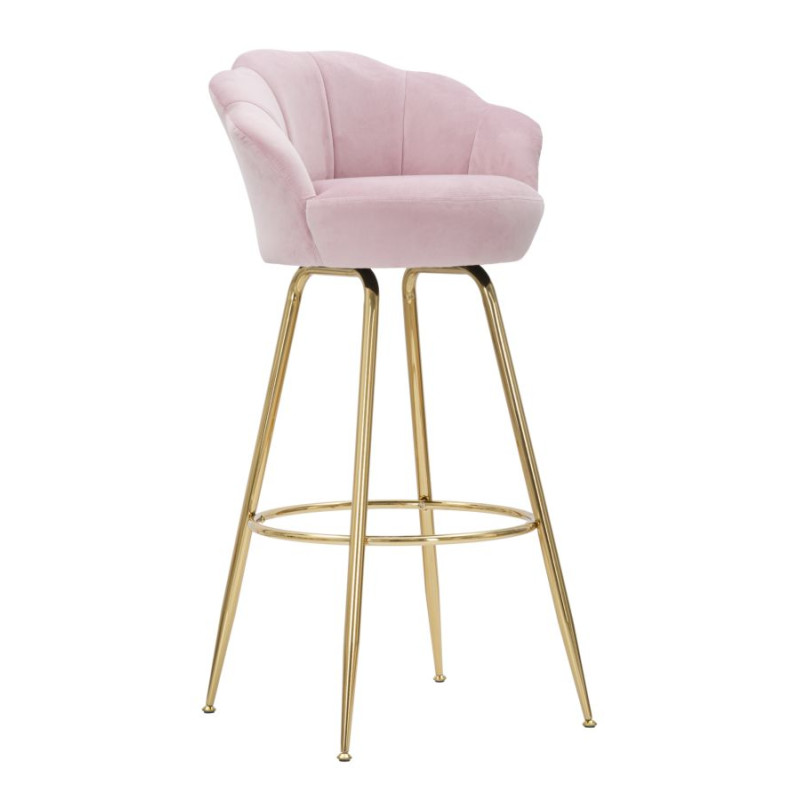Tabouret de bar VIENNA rose – Touche Glamour et confort raffiné pour votre bar