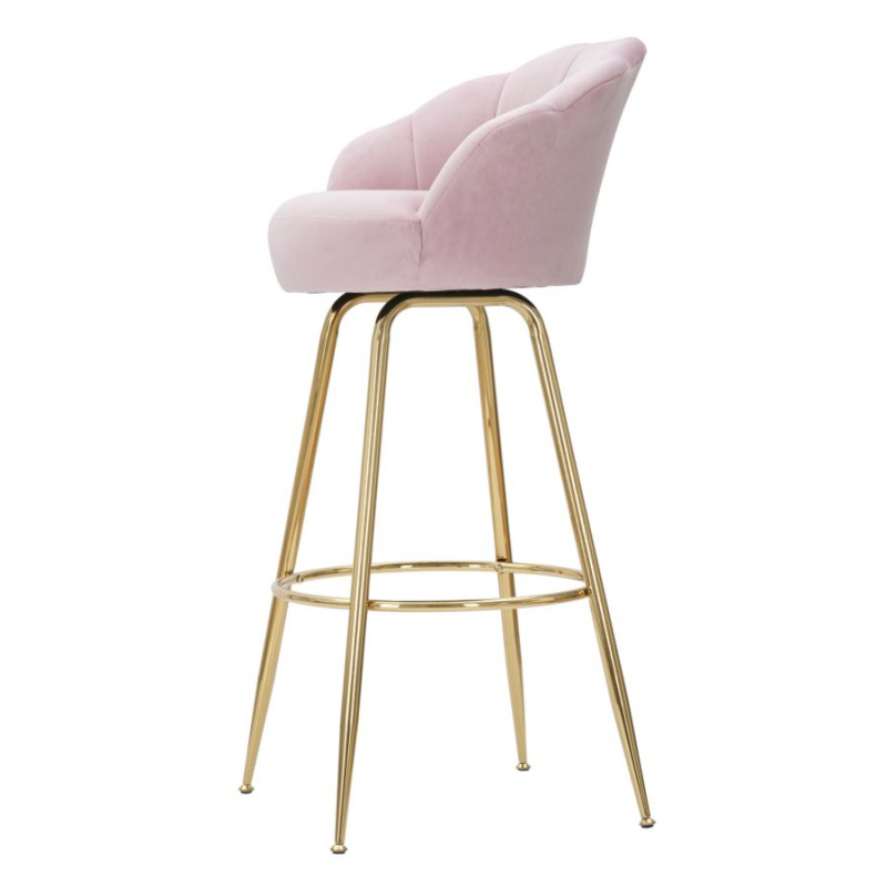 Tabouret de bar VIENNA rose – Touche Glamour et confort raffiné pour votre bar