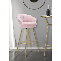 Tabouret de bar VIENNA rose – Touche Glamour et confort raffiné pour votre bar