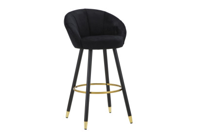 Tabouret de bar PRAGUE noir – Allure sophistiquée et style Glam Chic