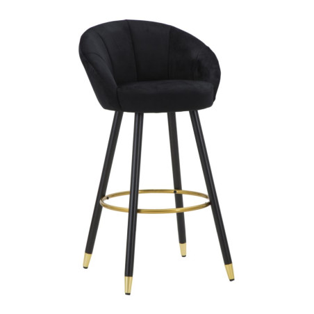 Tabouret de bar PRAGUE noir – Allure sophistiquée et style Glam Chic