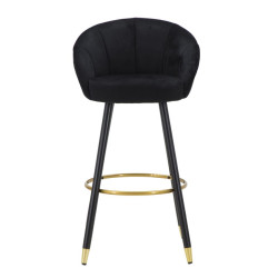 Tabouret de bar PRAGUE noir – Allure sophistiquée et style Glam Chic