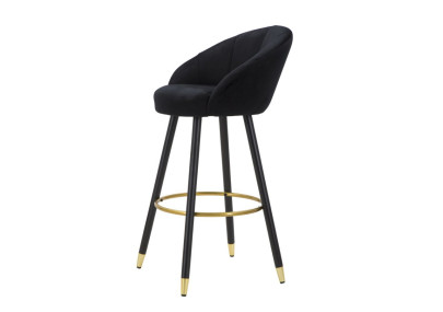 Tabouret de bar PRAGUE noir – Allure sophistiquée et style Glam Chic