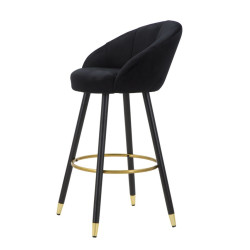 Tabouret de bar PRAGUE noir – Allure sophistiquée et style Glam Chic